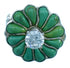 Cubic Zirconia Turquoise Inlay Flower Leaf Sterling Silver Ring Size 5-1/2 LX113174
